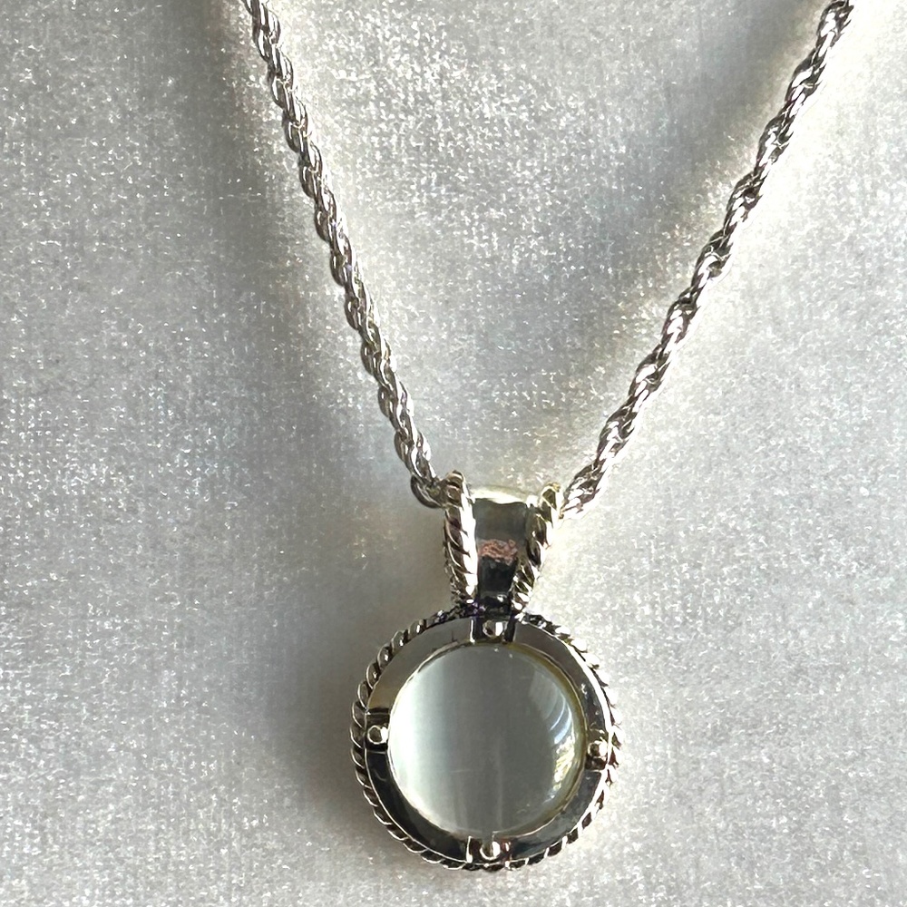 RMN Roman Silver Tone Designer Pendant